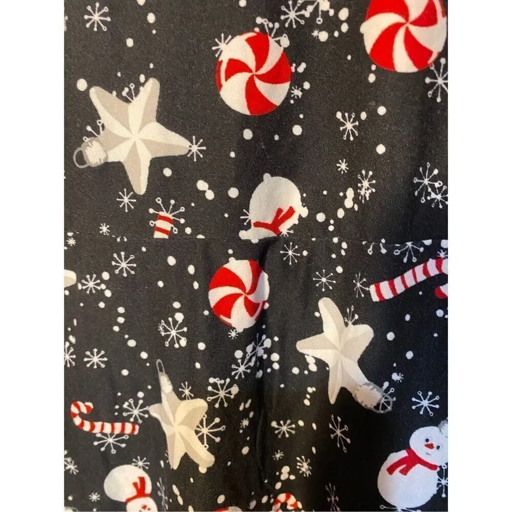 NWT no comment girls black snowman star candy dress with scrunchie S/L